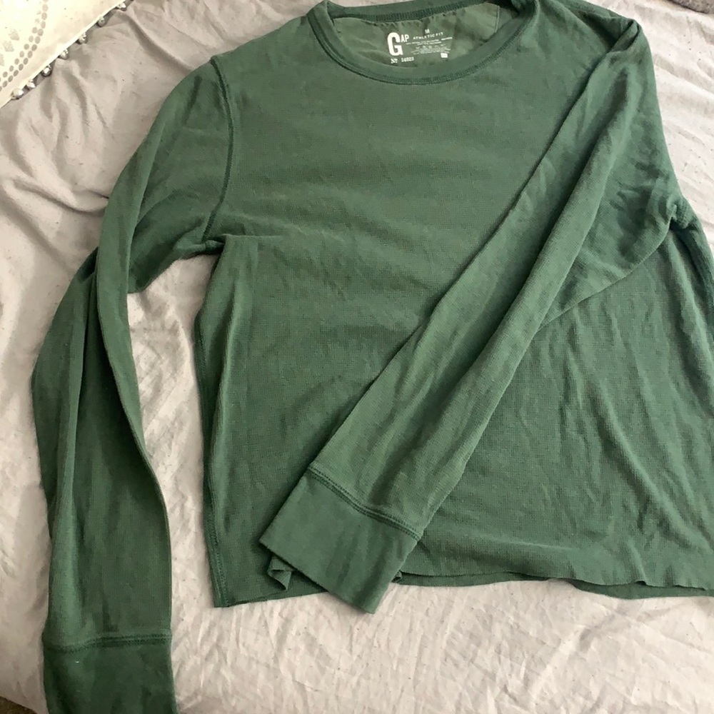 Green waffle long sleeve